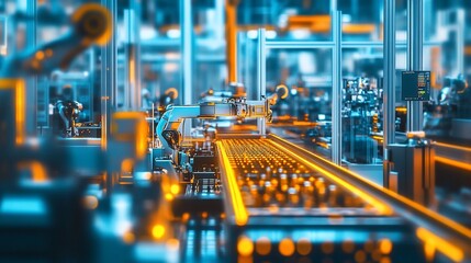 Automated assembly line in high-tech factory