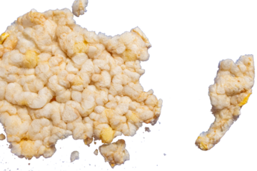 Rice cakes and popcorn on transparent background