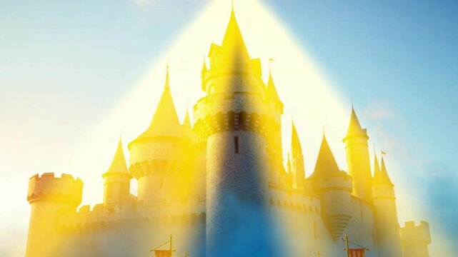 Radiant Castle: Fantasy Architecture in Golden Light