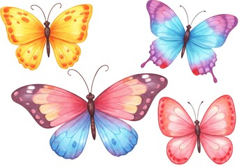 Obraz premium Colorful Butterfly Illustration Set