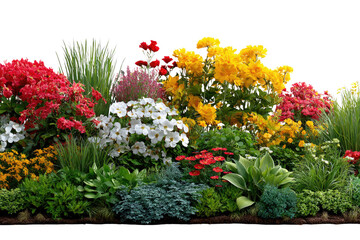 Obraz premium Floral Paradise: A vibrant array of blooming flowers in full view, showcasing the beauty of nature's colors and textures, a serene escape to the floral wonderland.