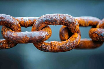 Fototapeta premium Rusty chain links closeup