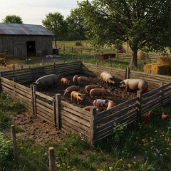 pigs in a pen