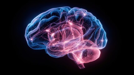 Human brain illustration highlights neural network and consciousness for scientific study