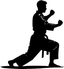 Martial Arts Stance Silhouette