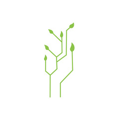 green technology with leaf