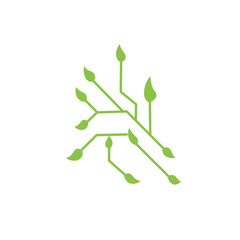 green technology with leaf