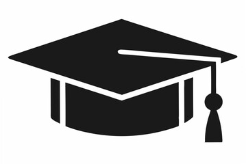 graduation cap silhouette vector illustration
