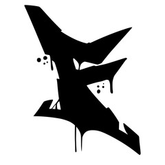 F Graffiti Typography Letter Fill Scratch