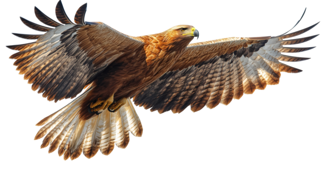 Majestic golden eagle in flight