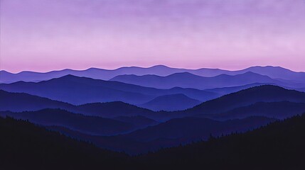 Fototapeta premium Vast mountain range silhouettes at twilight.