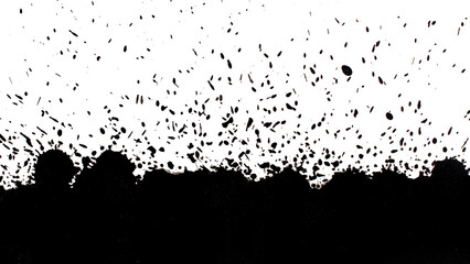 Abstract Black Paint Spray with Bold Contrast