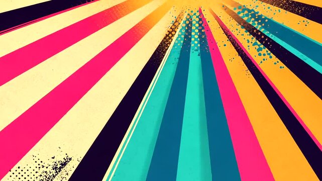 Vibrant radiating colorful graphic design.