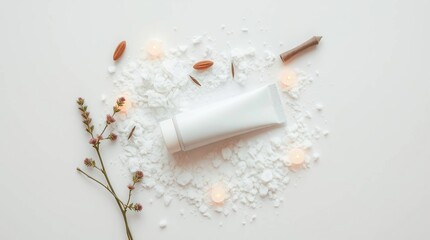 White tube cream cosmetic.