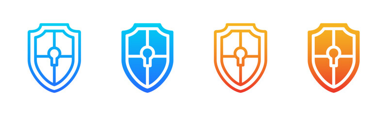 Security icon sheet multiple style collection
