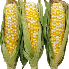 corn cob on the cob isolated on white and transparent background. PNG cutout. corn cob, corn on the cob, sweet corn, isolated corn, corn cob isolated, corn PNG, cutout corn, transparent background,