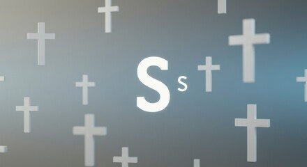 Fototapeta premium Abstract design with crosses and letter S