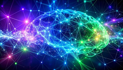 Obraz premium Neural Network Brain Illuminated