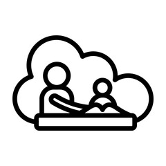 Online Tutoring Vector Line Icon Design
