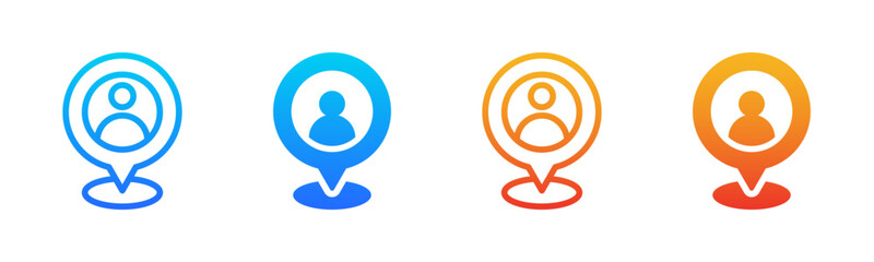 Location icon sheet multiple style collection