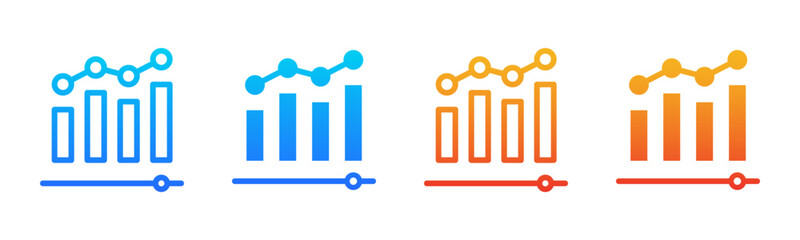 Statistics icon sheet multiple style collection