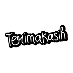 Typography Design Featuring 'Terima Kasih' in Artistic Handwritten Style