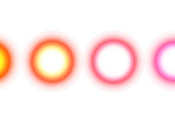 Transparent neon light balls overlay, glowing lighting balls