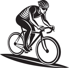 Naklejka premium Bike Silhouette Vector, Classic Bicycle Clipart Design, Minimalist road bike silhouette design.