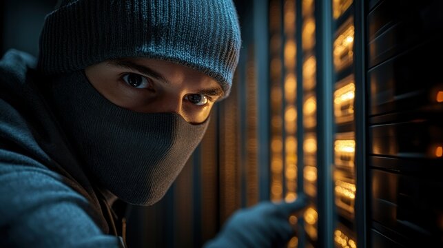 Cybersecurity threat in server room