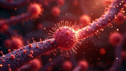 The chain like structure of the red virus