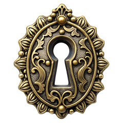 Antique key hole isolated on transparent background 