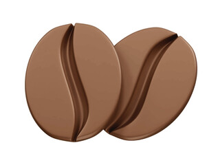 Coffee bean icon 3d illustration render