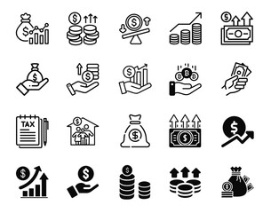Vector pack of income and submission icons – clean, modern designs perfect for finance, business, and digital workflows