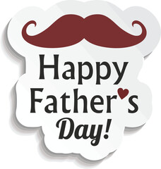 happy father's day card with mustache and heart vector illustration