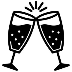 Cheers-glasses  Vector Festive Printable Graphic Design for Digital Downloads 