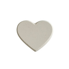 Fototapeta premium A simple white heart-shaped object, ideal for decoration or symbolic representation of love and affection. Isolated on a clean white background for versatile use.