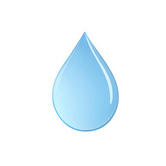 A single, beautifully rendered blue water droplet captured in a minimalistic style, perfect for use in environmental themes or conservation-related projects.