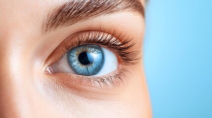 Close up Photograph of a Professional Performing a Non Invasive Laser Treatment Around the Eye Area Using a Precision Medical Device Leaving Space for Copy Space