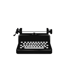 Classic typewriter, vintage design on a white isolated background, emphasizing its timeless appeal for writers and enthusiasts of retro technology.