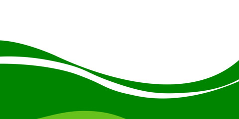 Abstract White and Green wave wide background banner, vector