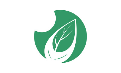 Leaf silhouette icon design vector