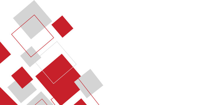 White background with abstract red grey square decoration. Vector illustration for modern presentation background, brochure design, business card background, website slider, landing page