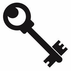 Key silhouette icon on white background