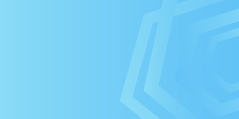 Hexagon Tech Light Blue Abstract Memphis Geometric Wide Banner Design Background