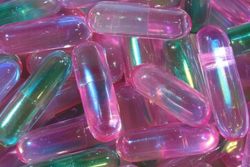 Colorful capsules close-up
