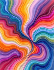 Fototapeta premium an abstract, watercolor inspired piece with soft blending of rainbow colors forming a swirling, flowing pattern.