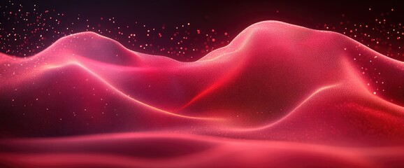 Abstract wavy crimson landscape