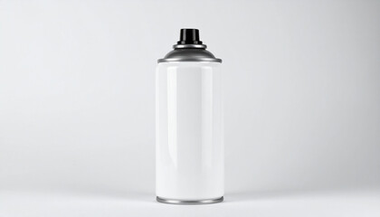 Generated image White spray paint can mockup with black lid mettal boutle