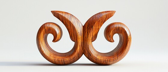 Wooden Adinkra symbol Dwennimmen rams horns