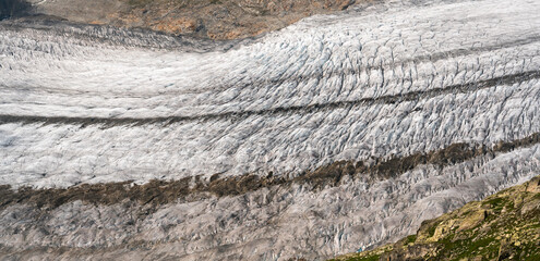 Aletsch glacier ice melting, Switzerland